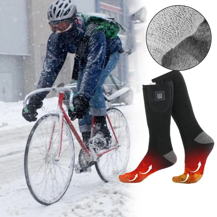 ThermoLuxe Heizsocken mit langer Batterielaufzeit, halten die Füße warm beim Skifahren.