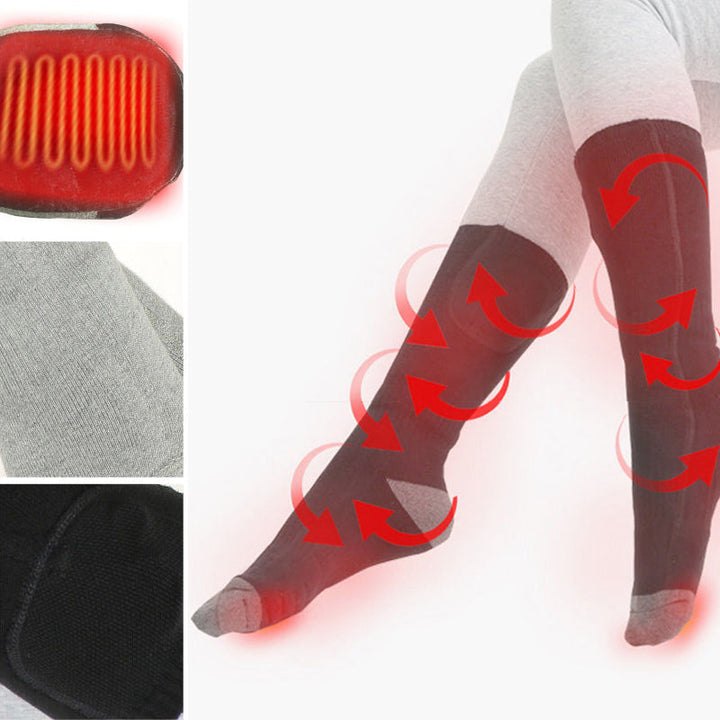 Dicke ThermoLuxe Wintersocken, beheizbar, für Skiurlaub & lange Winterwanderungen.
