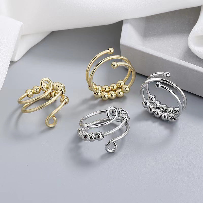 Nahaufnahme des Zappelrings: Detailansicht der glänzenden Perlen, die sanft rotieren – für Konzentration & Angsthilfe.