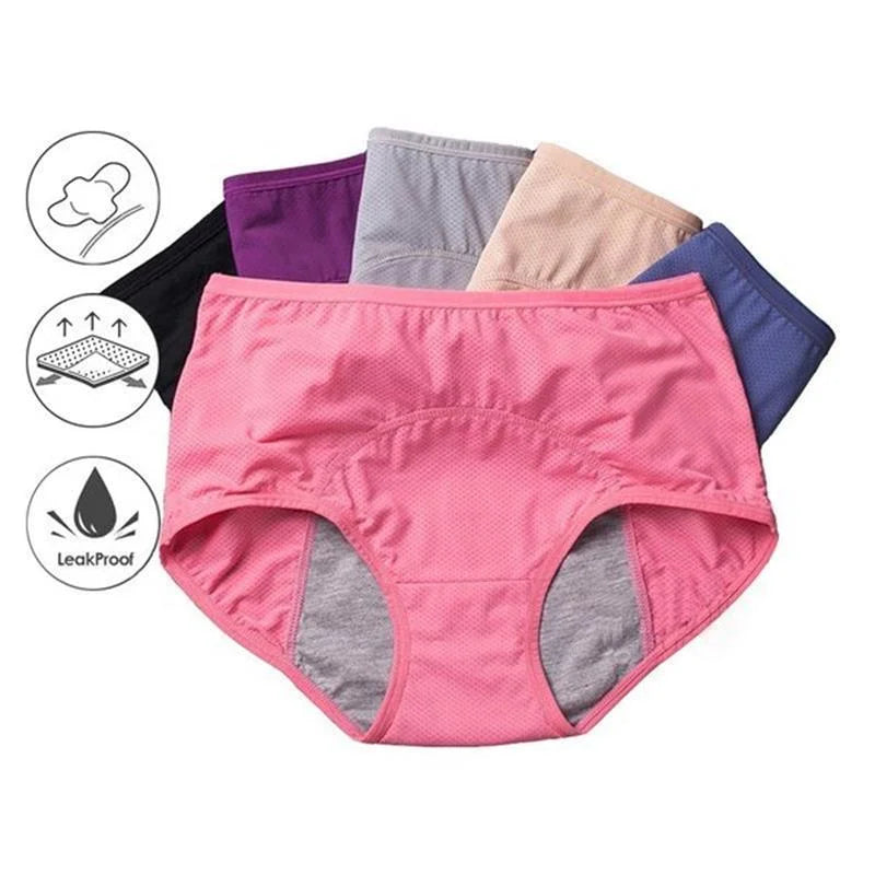 Wiederverwendbare hochtaillierte Damenunterwäsche für Menstruation, bietet Hygiene und Schutz.