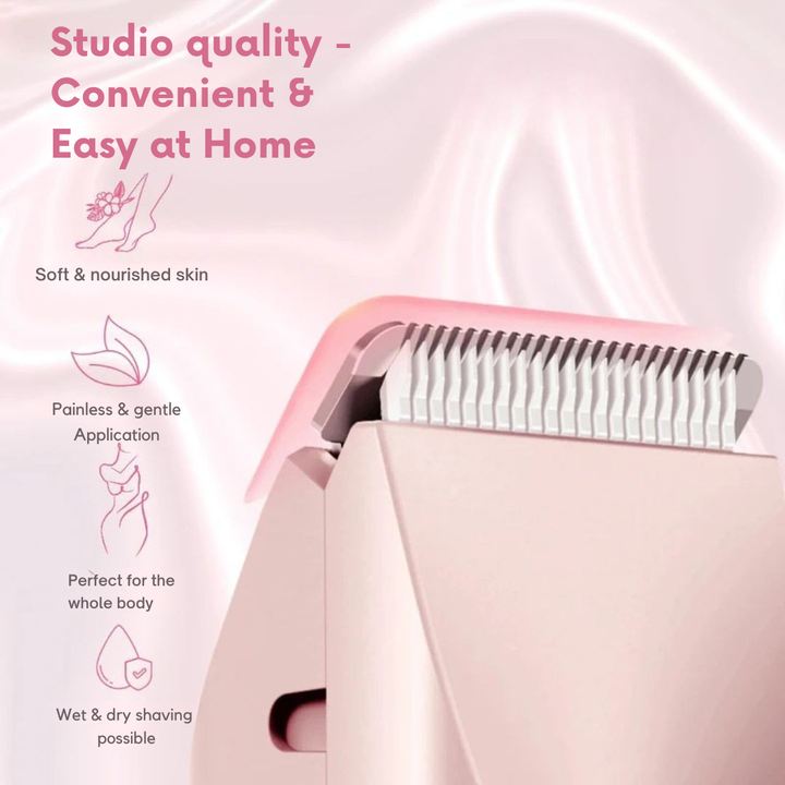 Ergonomischer Intimrasierer, elektrisch. Für präzise & sanfte Rasur. Hautfreundlich, wasserdicht.