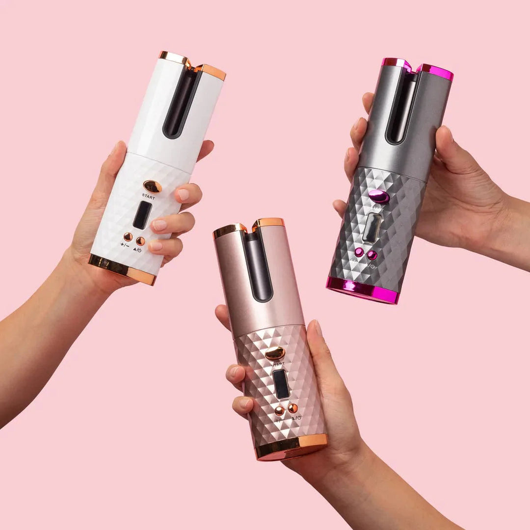 Tragbarer Damen Auto-Lockenstab mit Keramik für sanfte, glänzende, perfekte Locken und schöne Frisuren.