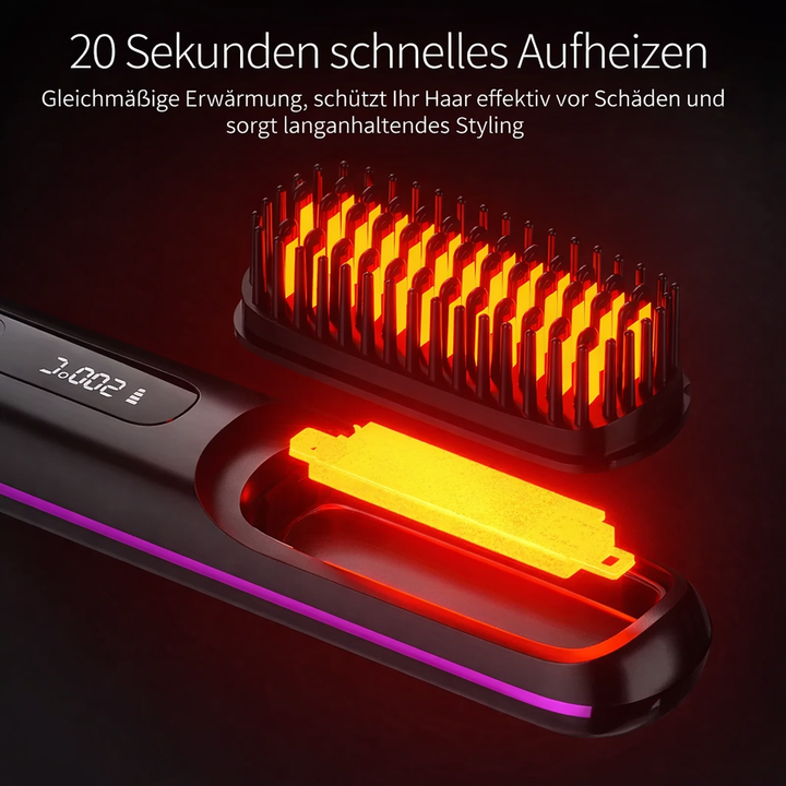 Kabelloser Damen Keramik-Haarglätter, USB aufladbar, ideal für schnelles Styling und Haarpflege.