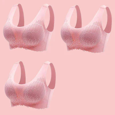 Elastischer Komfort-BH für Damen in Beige, perfekt für einen aktiven Alltag, bietet Halt ohne Einzuengen.