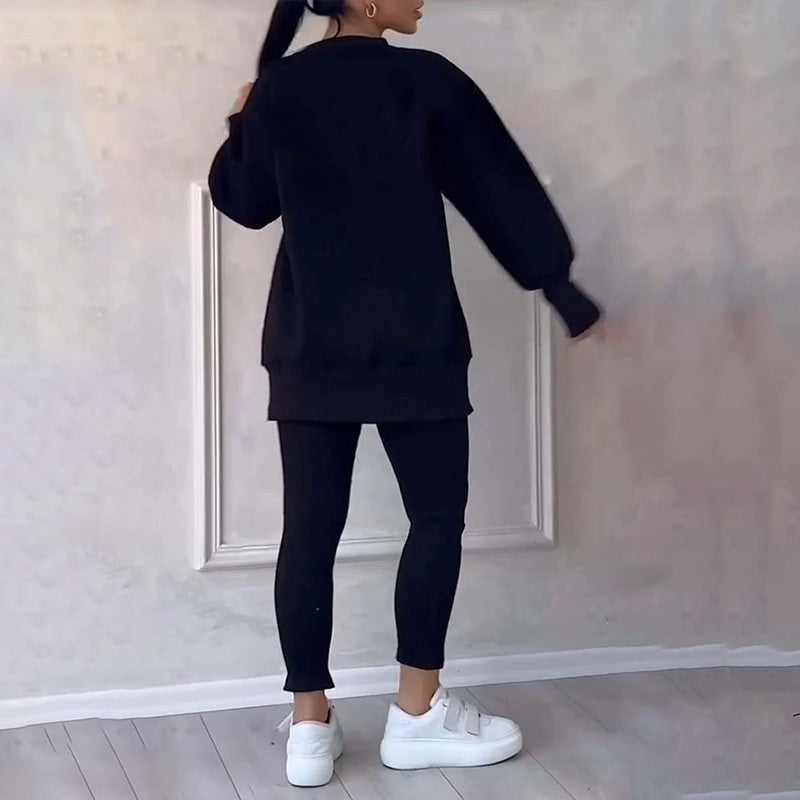Stilvolles Damen Loungewear Set Elin, modern geschnitten, perfekt für Zuhause & unterwegs.
