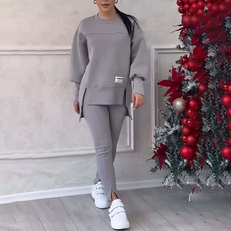 Elin Komfort Set: Weicher Damen Freizeitanzug mit Kapuzenpullover & Leggings für maximalen Komfort.