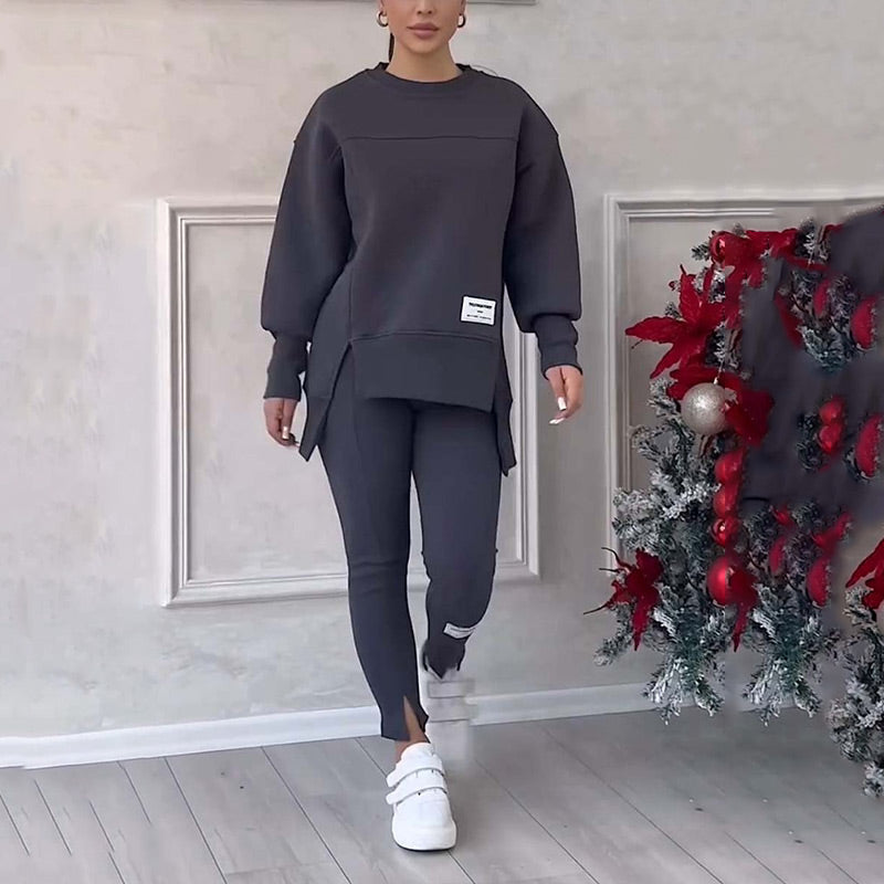 Gemütliches Damen Outfit Elin: Ideal als Loungewear oder stilvolle Alltagskleidung.