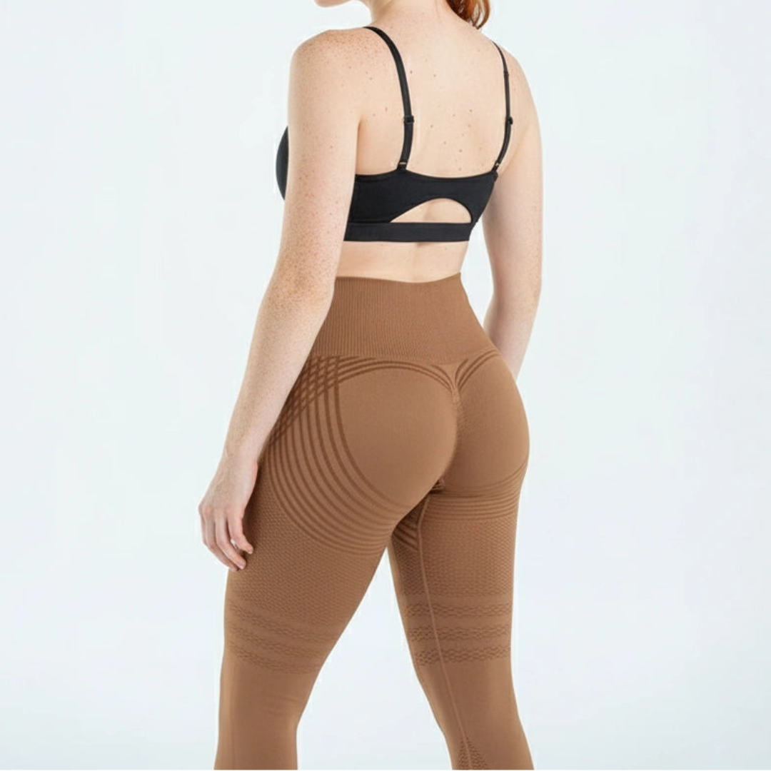 Damen Kompressionsleggings, hoher Bund, nahtlos, bietet sanften Druck und Lipödem-Komfort.