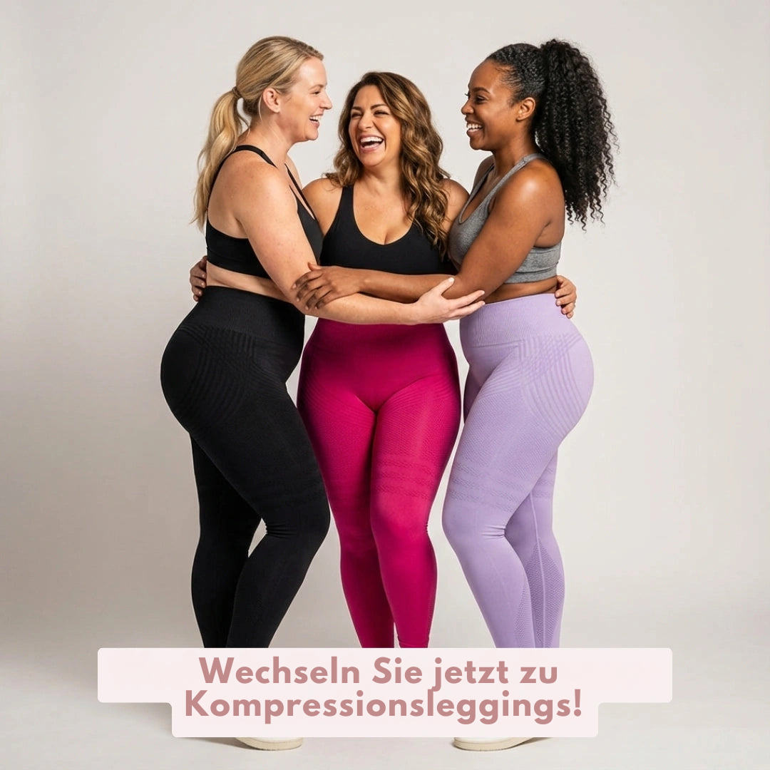 Premium Kompressionsleggings Damen, hohe Taille, langanhaltender Komfort bei Lipödem.