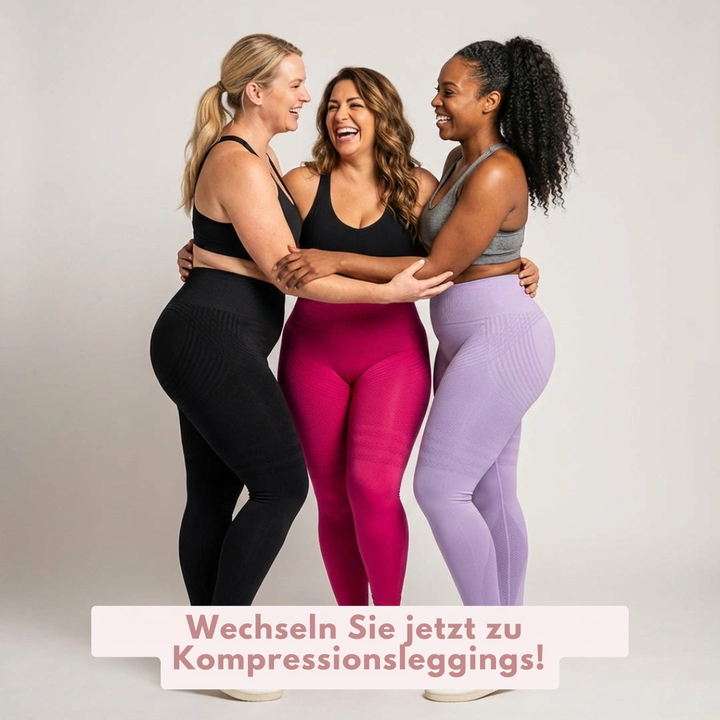 Premium Kompressionsleggings Damen, hohe Taille, langanhaltender Komfort bei Lipödem.