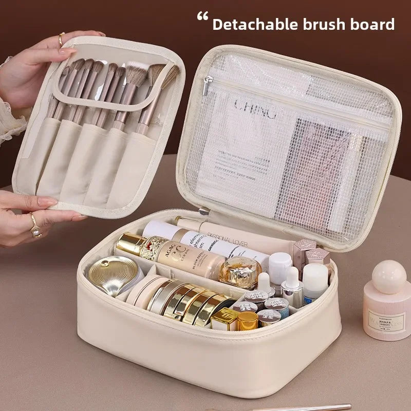 Praktische Reise-Kosmetiktasche für Damen; PU-Leder, wasserabweisend zur Beauty-Organisation.