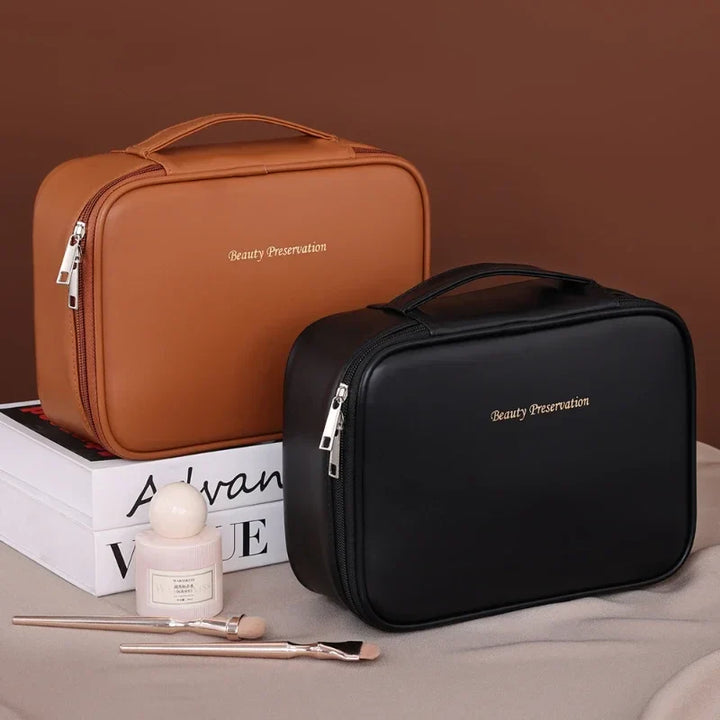 Elegante Damen Beauty-Tasche aus PU-Leder, wasserabweisend, große Kapazität, perfekte Geschenkidee.