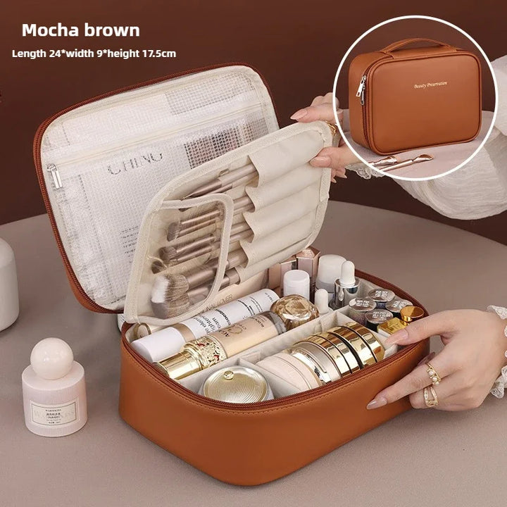 Damen Reise-Kosmetiktasche mit viel Platz, wasserabweisend, perfekt für Urlaub & Beauty-Organisation.