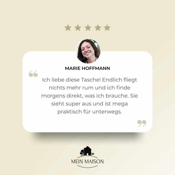 Vorderansicht der GlamiZen Beauty-Tasche mit Reißverschluss. Stilvolle Damen Kosmetiktasche für jeden Tag.