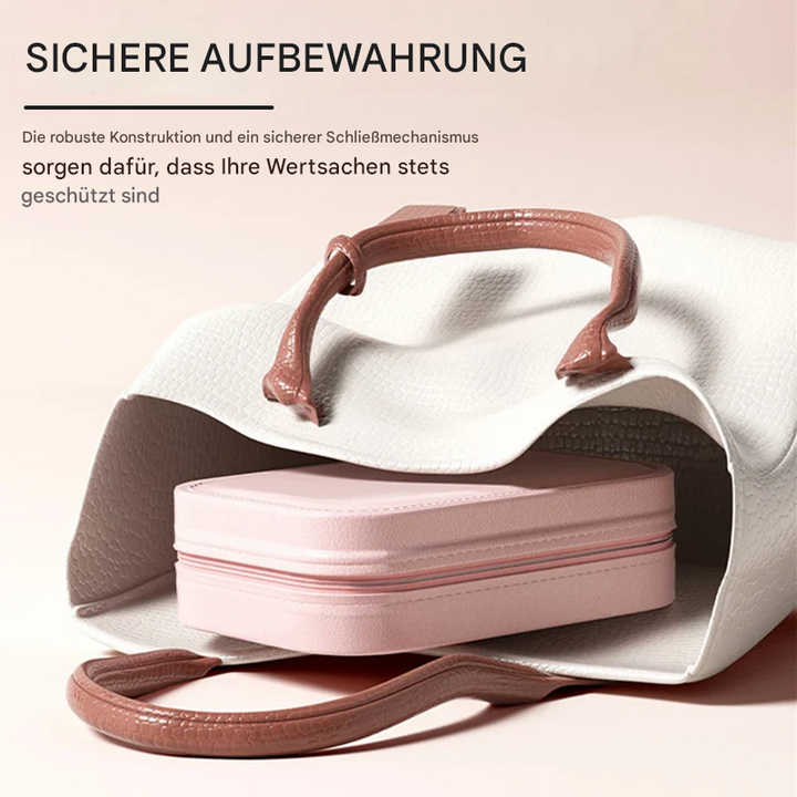 Offener Touch Spiegel mit LED Beleuchtung (3 Modi) in einer Damen Kosmetikbox, perfekt für Make-up.