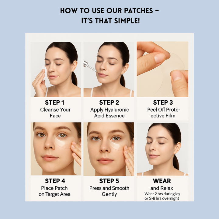 Damen Gesichts-Lifting-Pflaster zur Minimierung von Falten & zur Hautstraffung im Augen- und Stirnbereich.