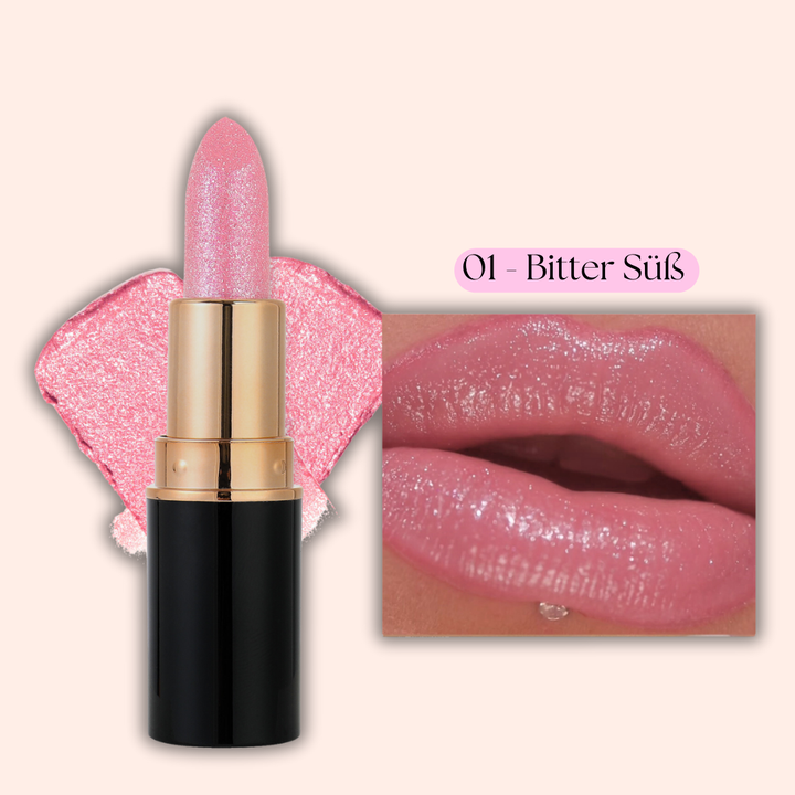 Kosmetische Damen-Lippenpflege für seidigen Glanz & tiefe Feuchtigkeit, farbintensiv.