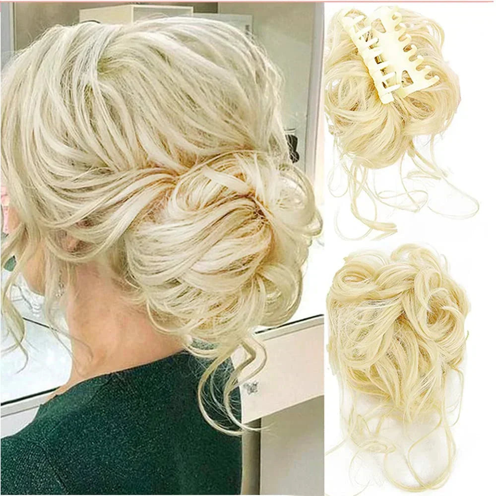 Hochwertiger Locken Dutt Clip aus Kunsthaar, perfekter Haarschmuck für stilvolle Damen.