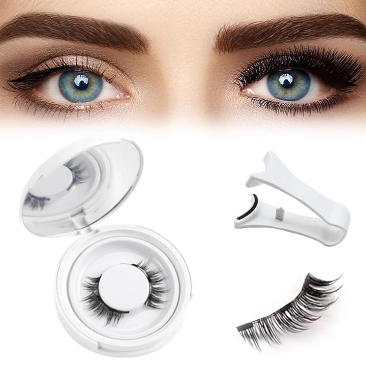 Kleberfreies Magnetwimpernset für einfaches Auftragen, inklusive Applikator für perfekt geschminkte Augen.