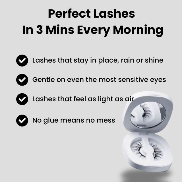 Einfache Anbringung der clip-on magnetischen Wimpern ohne Kleber, perfekt für schnelle Beauty-Routine.