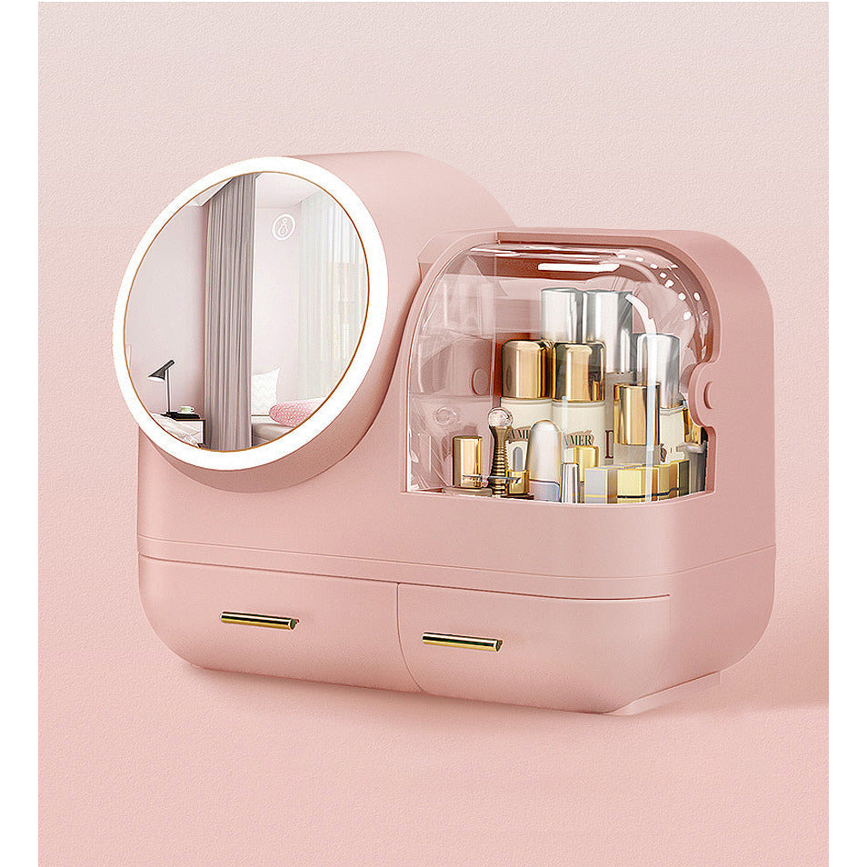 Damen Make-up Case mit LED-Spiegel, hoher Kapazität, zur ordentlichen Organisation von Beauty-Produkten.
