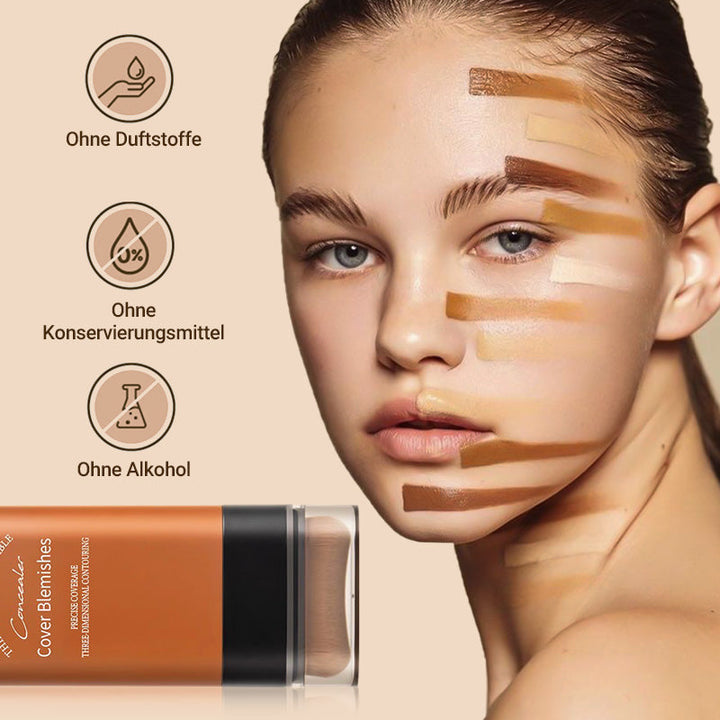 Geschmeidige Textur des Concealers auf der Haut, für natürliche Abdeckung und ein makelloses Finish als Foundation.