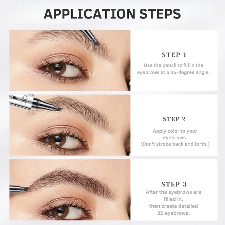 4-Zinken Microblading Augenbrauenstift für haarähnliche Striche, volle & natürlich wirkende Augenbrauen.