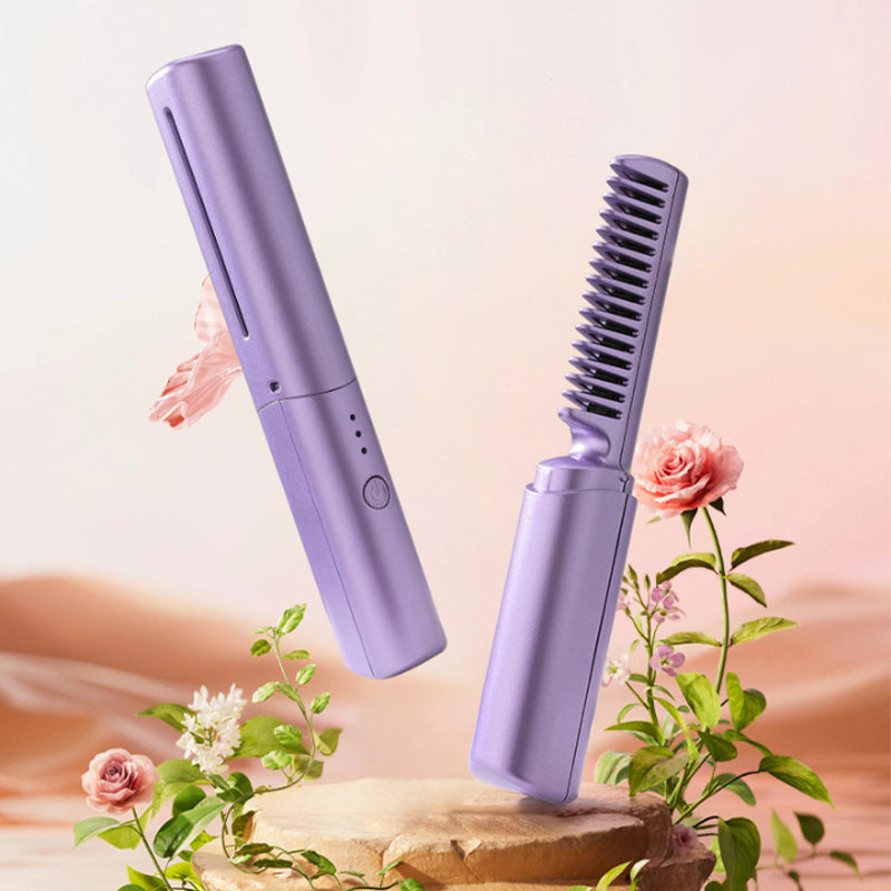 Damen Mini-Haarglätter Akku: Kompaktes, kabelloses Glätteisen mit Keramikplatten für glatte Haare überall.