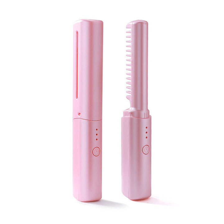 Styling-Tool für Damen: Kabelloser Mini-Haarglätter mit leistungsstarkem Akku für glatte, gepflegte Haare.