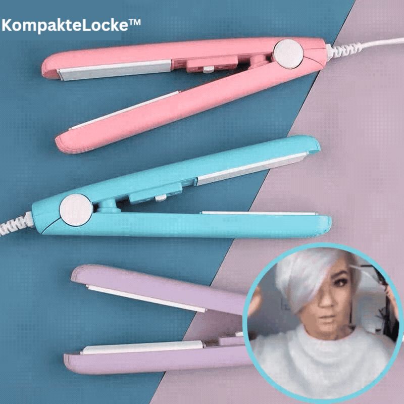 Damen Mini Lockenstab & Glätteisen 2-in-1, reisefreundlich. Schnelles, vielseitiges Haarstyling für unterwegs.