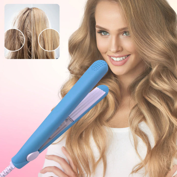 Keramik-Mini Glätteisen & Lockenstab 2-in-1 für Damen. Sanftes, schnelles Styling, reisefreundlich & kompakt.