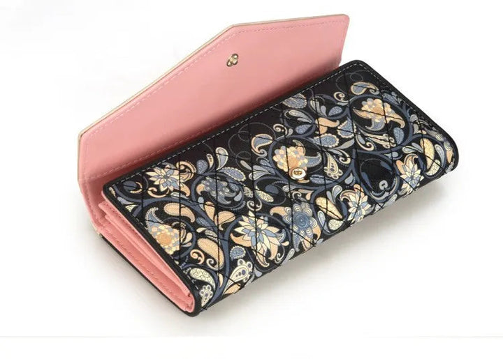 Lange Damen Geldbörse mit Reißverschluss, perfekt für Karten, Münzen und das Smartphone. Organisierte Clutch.