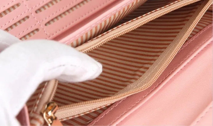 Trendige Damen Clutch Geldbörse als tolle Geschenkidee. Mit Kartenhalter und Telefonfach für alle Anlässe.
