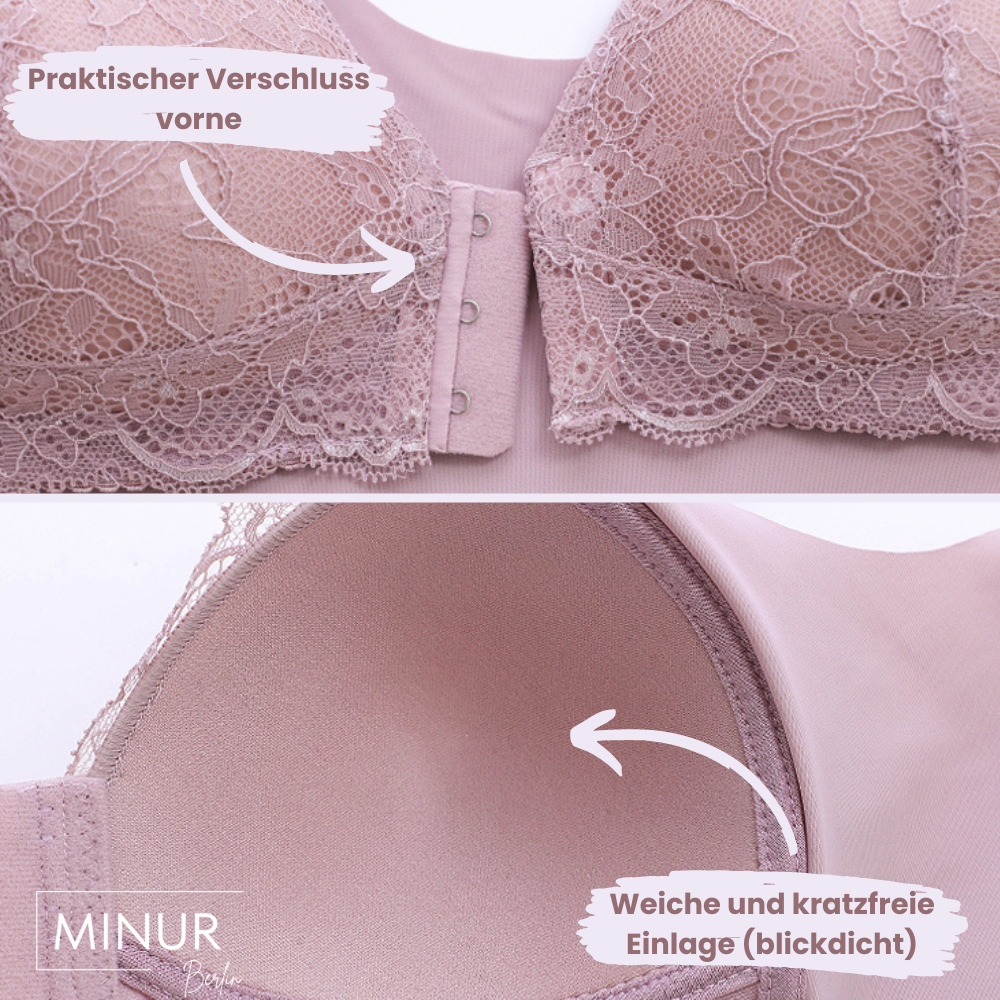 Stützender Damen Komfort BH ohne Bügel, nahtlos & formend in Grau. Ideal als Alltags-Unterwäsche.