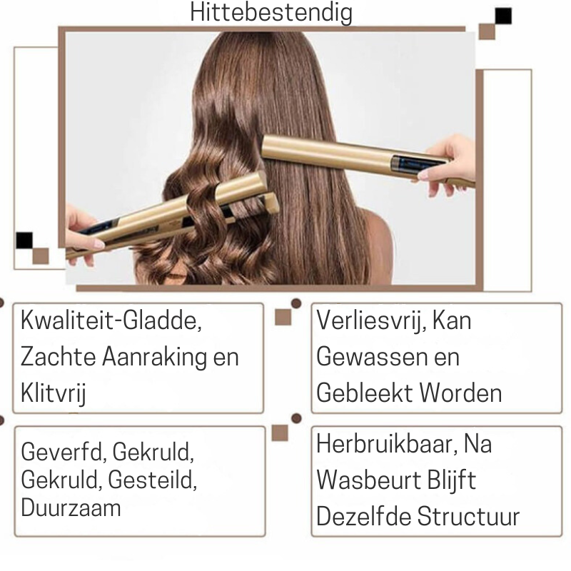 Blonde Damenperücke, lang und gewellt. Hitzebeständige Kunstfaser für vielseitiges Styling.