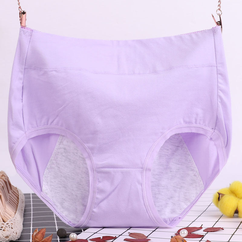 Nahaufnahme: Hochbund-Periodenunterwäsche für Damen aus weicher Baumwolle, auslaufsicher & antibakteriell design.