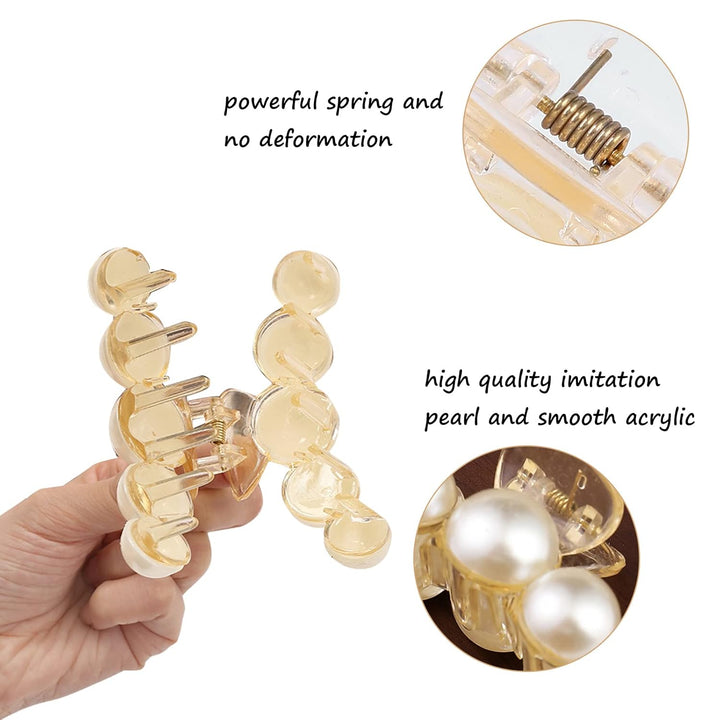 Ganzjähriges 4er-Set Perlen-Haarklammern für Damen; zeitloser Haarschmuck & Haaraccessoire.