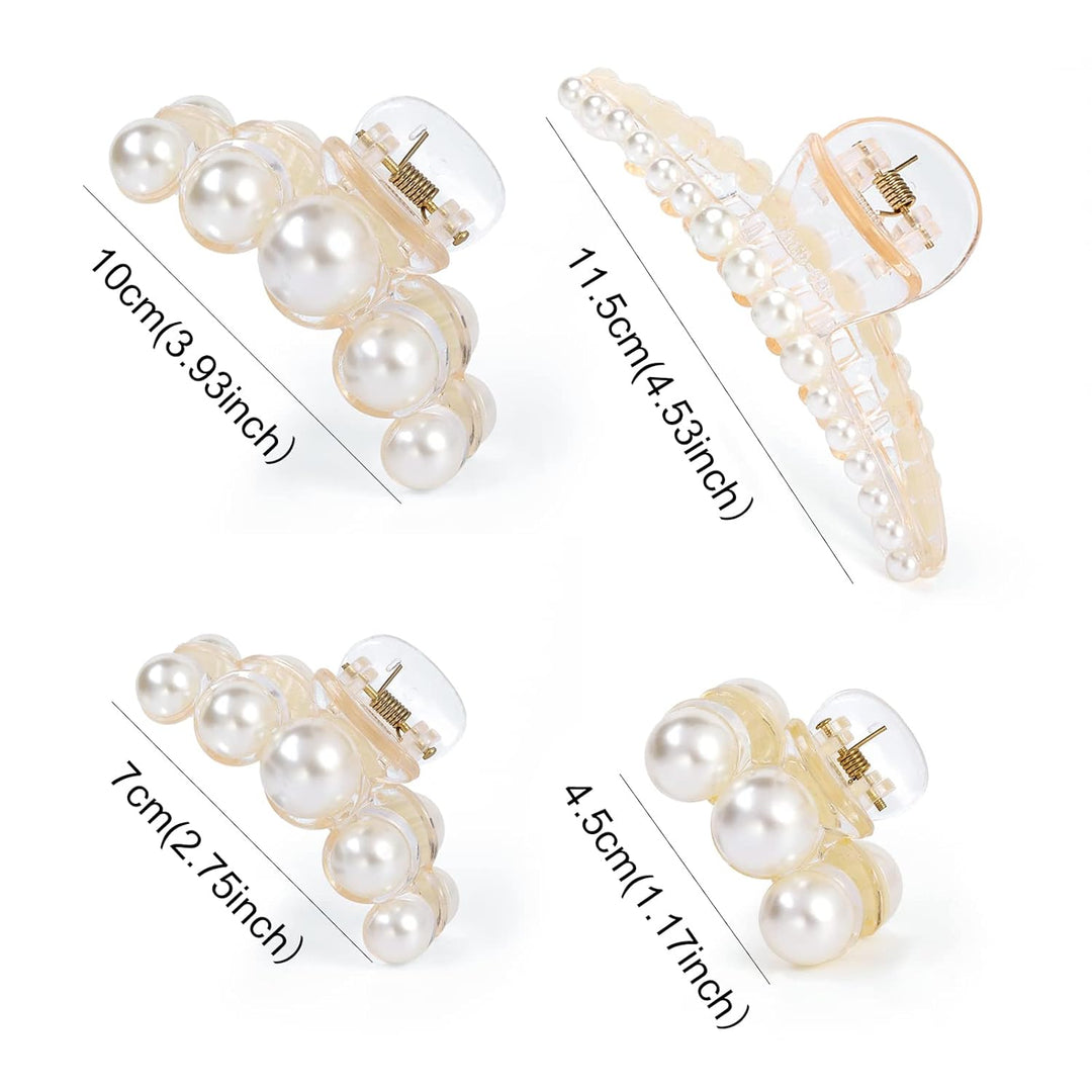 Exklusives 4er-Set Perlenhaarklammern, schönes Geschenk für Damen und Haaraccessoire-Liebhaber.