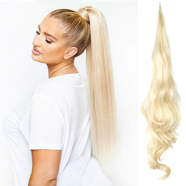 Kunsthaar Pferdeschwanz Haarteil in Blond; perfektes Styling für mehr Fülle.