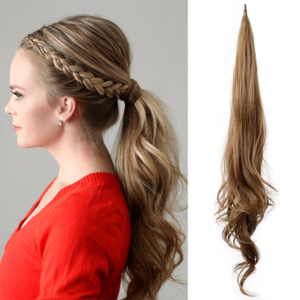 Blondes Pferdeschwanz Haarteil für ein natürlich volles Aussehen; schnelle Haarverdichtung.