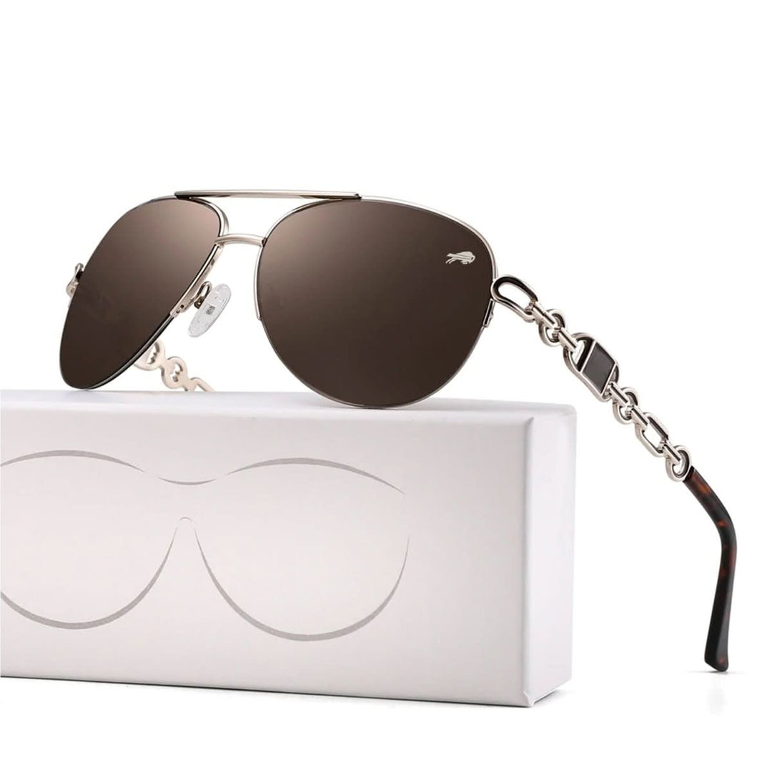 Modische Damen Sonnenbrille mit polarisierten Gläsern, bietet UV400 Schutz und eleganten Sommer-Stil.