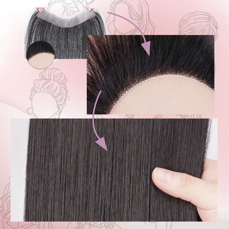 Natürliches Pony Haarteil für Damen, clip-in Styling für schnelle Frisuren und Volumen.