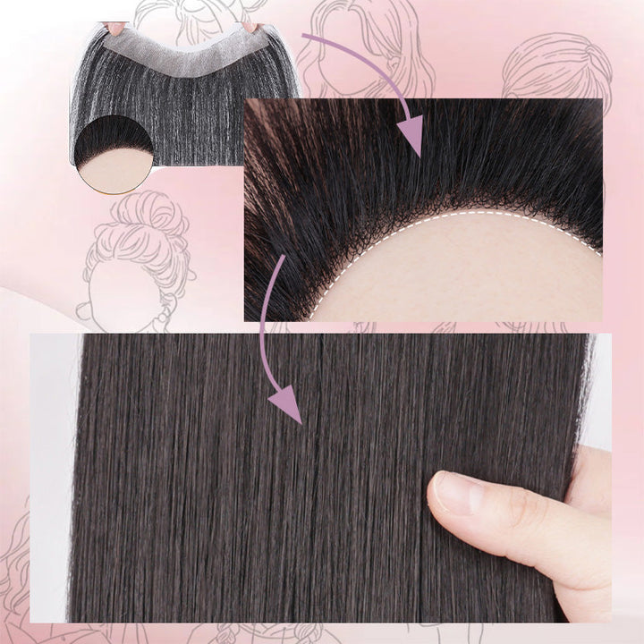 Natürliches Pony Haarteil für Damen, clip-in Styling für schnelle Frisuren und Volumen.