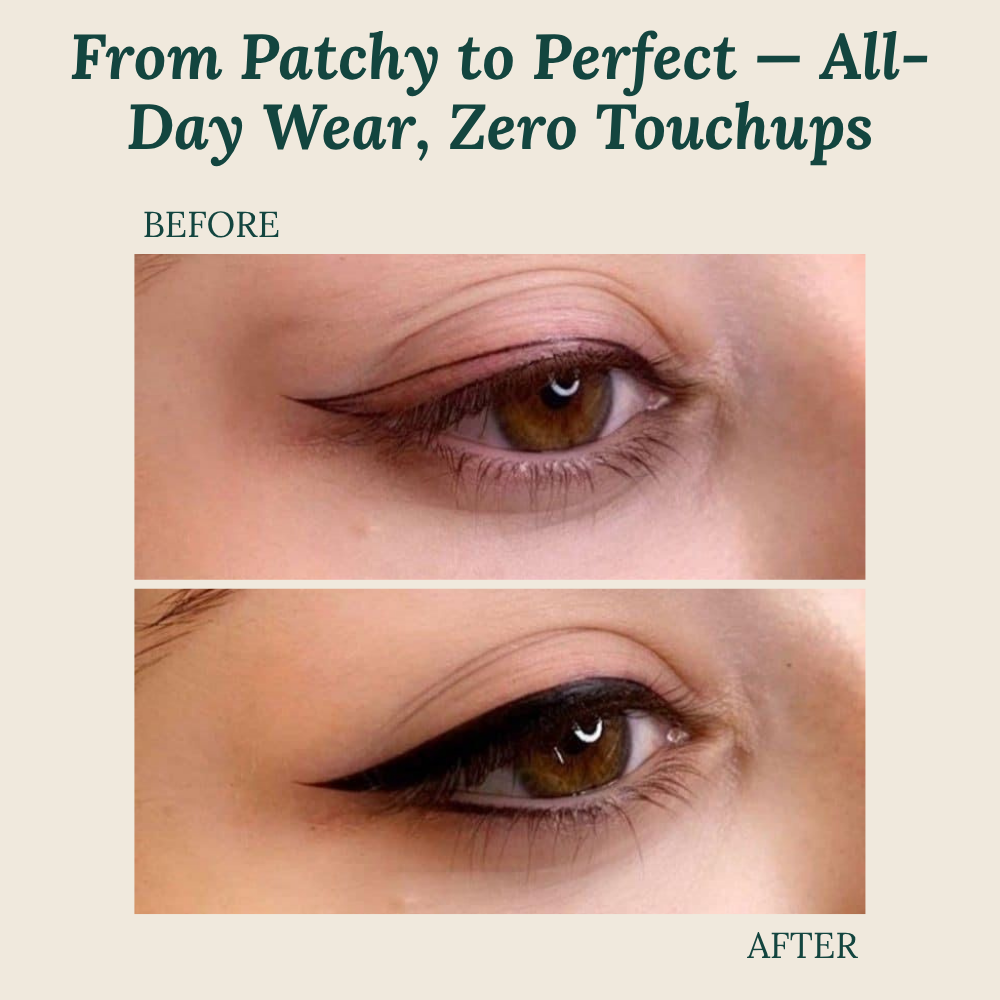 Nahaufnahme des schwarzen Eyeliner Stifts, bereit für präzises Augen-Make-up. Vegan & tierversuchsfrei.