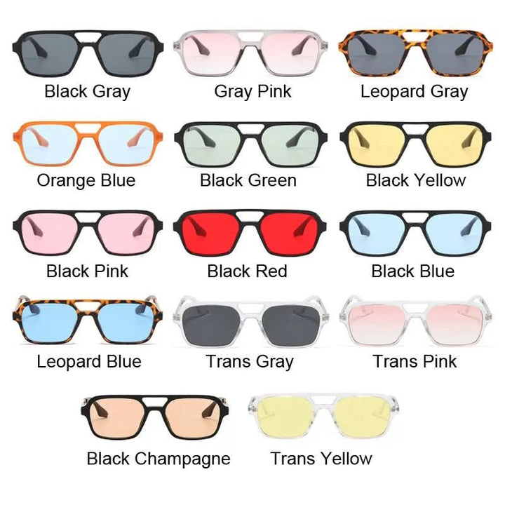 Trendige quadratische Damen Sonnenbrille, UV400-zertifiziert, als perfektes Sommeraccessoire.