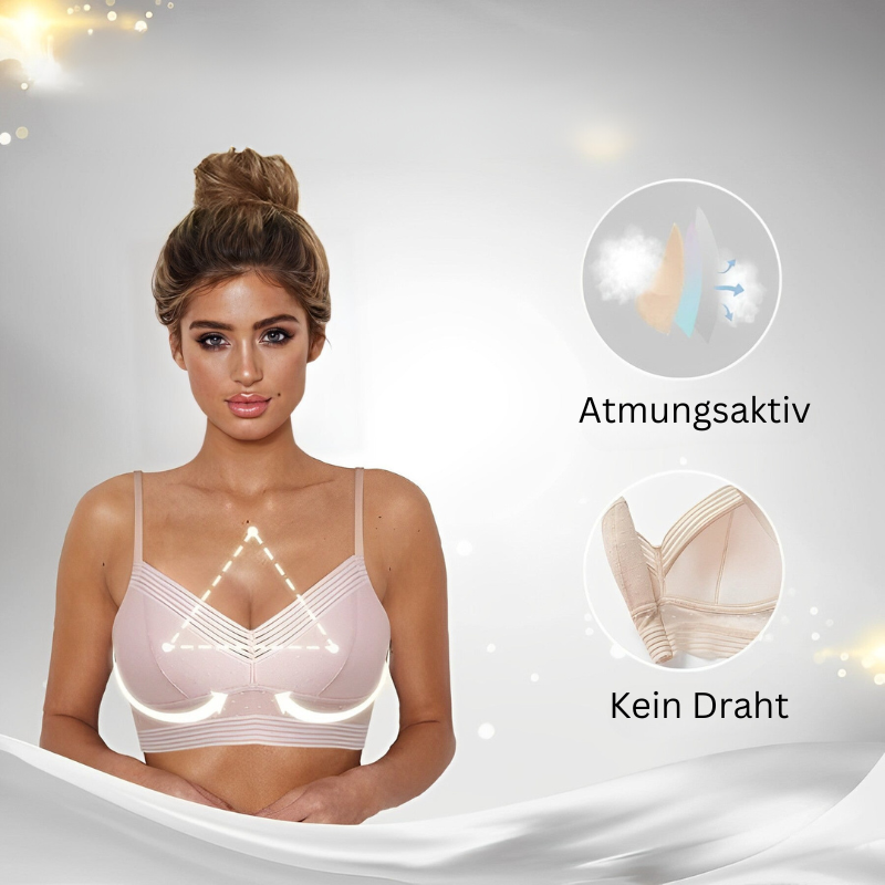 Rückenfreier Damen Komfort BH, nahtlos & unsichtbar, ideal für rückenfreie Kleider und Tops.