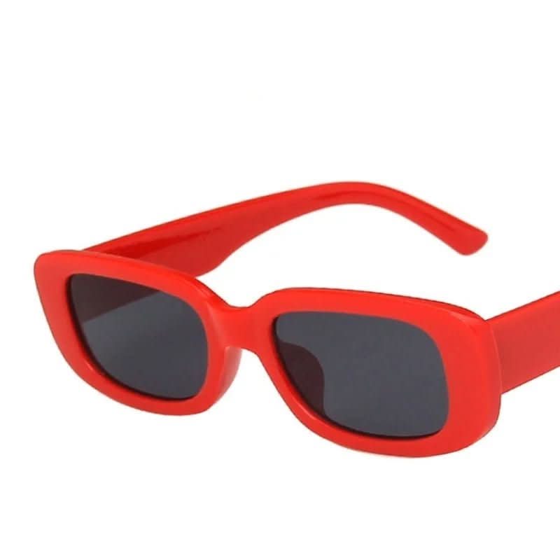 Damen Sonnenbrille für Sommerurlaub, rechteckig, Retro-Stil, mit umfassendem UV400-Schutz.