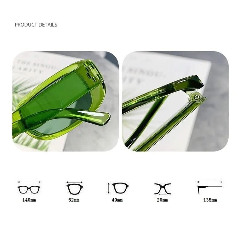 Leichte Damen Polycarbonat-Sonnenbrille, rechteckig, Retro-Look, zuverlässiger UV400-Schutz für die Augen.