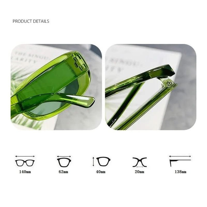Leichte Damen Polycarbonat-Sonnenbrille, rechteckig, Retro-Look, zuverlässiger UV400-Schutz für die Augen.