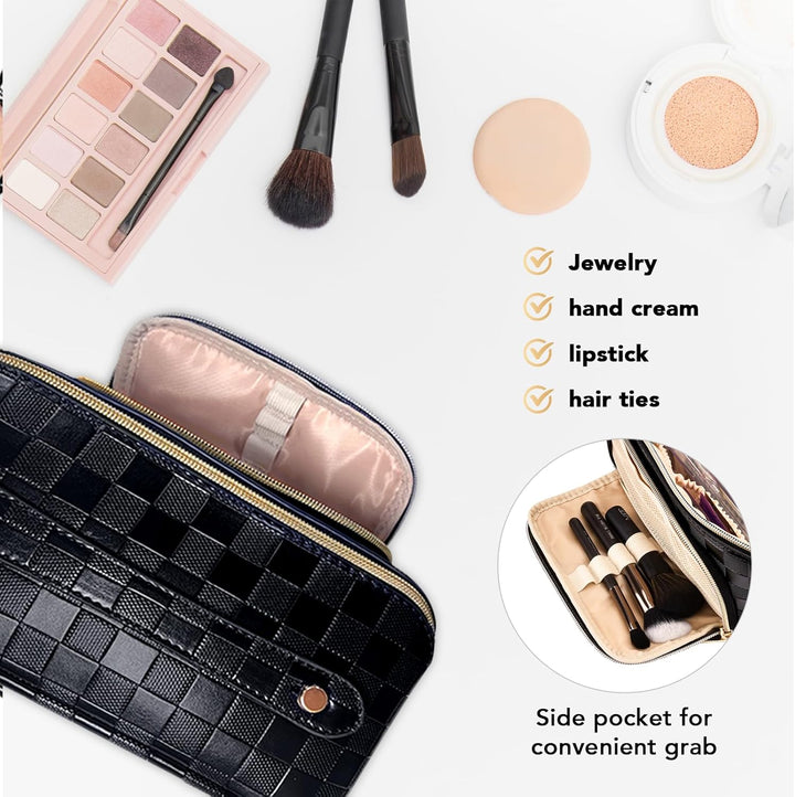 Damen Reise-Beauty-Case aus PU-Leder, wasserdicht & leicht zu reinigen, für eine organisierte Reise.